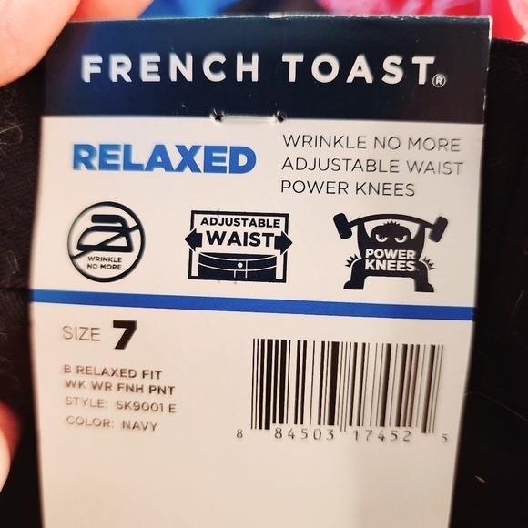 NWT French Toast Boy's Relaxed Fit Twill Pants Size 7 Navy Blue School New - Picture 5 of 5